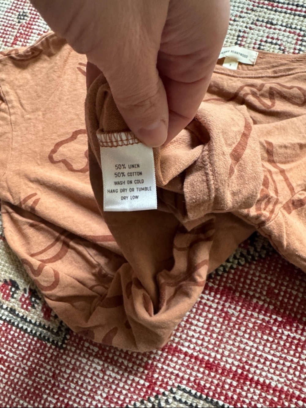 Abstract Print Rust Top - Picture 3 of 3